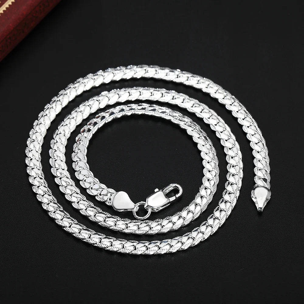 20-60cm 925 sterling Silver luxury brand design noble Necklace Chain For Woman Men Fashion Wedding Engagement Jewelry Vera Lux