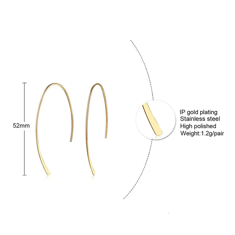 Stylish Geometric Hoop Earrings for Womens Girls Stainless Steel Minimalist Elegant Earings Vera Lux