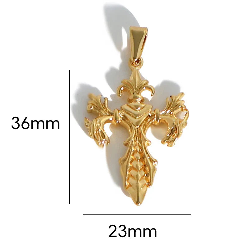 18k Gold Plated 316l Stainless Steel Vintage Pyramid Pharaoh Pistol Barbell Pendant Charm - Unisex Trendy Jewelry Vera Lux