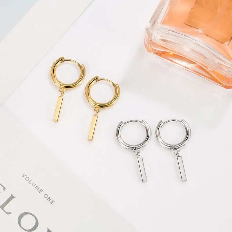 NBSAMENG 925 Sterling Silver Geometry Asymmetric Earring for Women Girl Simple Office Versatile Jewelry Gift Dropshipping Vera Lux