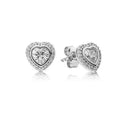 New S925 Silver Heart Stone Stud Earrings Suitable for Valentine's Day, Mother's Day, Anniversary Gift DIY Charm Jewelry Vera Lux