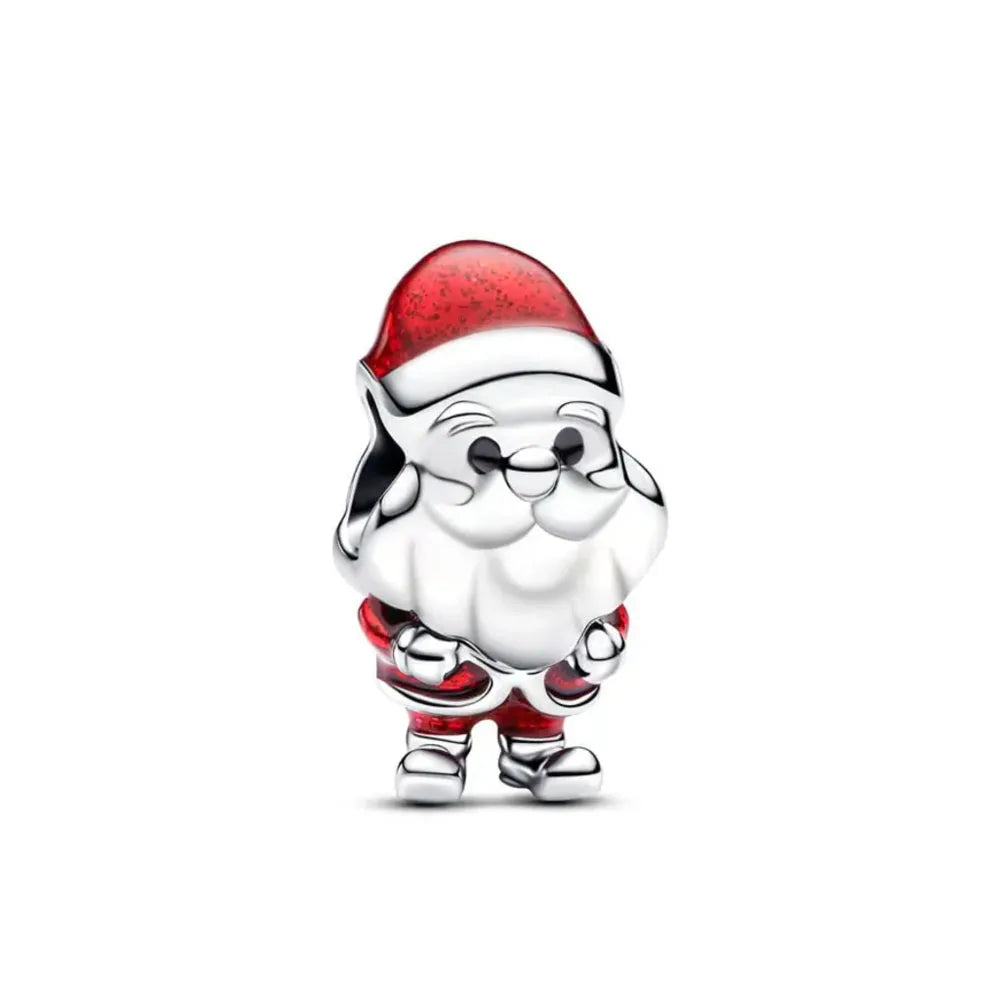 Hot Selling Christmas Santa 925 Silver Charm Bead Fit European Bracelet Bangles Women Necklace Jewelry Vera Lux