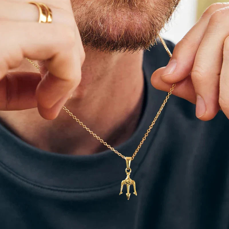 Mythology Medusa Poseidon Trident Charm Stainless Steel Ancient Greek Amulet Neptune Pendant Men 18k Gold Trident Pendant Vera Lux