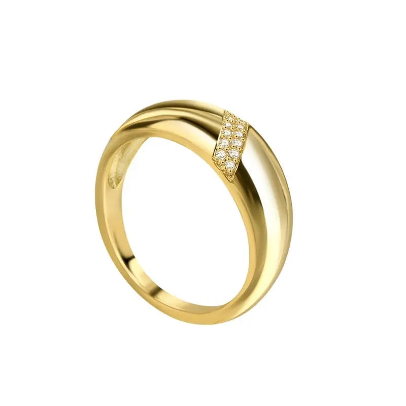 Hot Selling 925 Sterling Silve Gold Colour Ring Fashion Women's Classic Simple Couple's Wedding Ring Engagement Party Jewelry Vera Lux