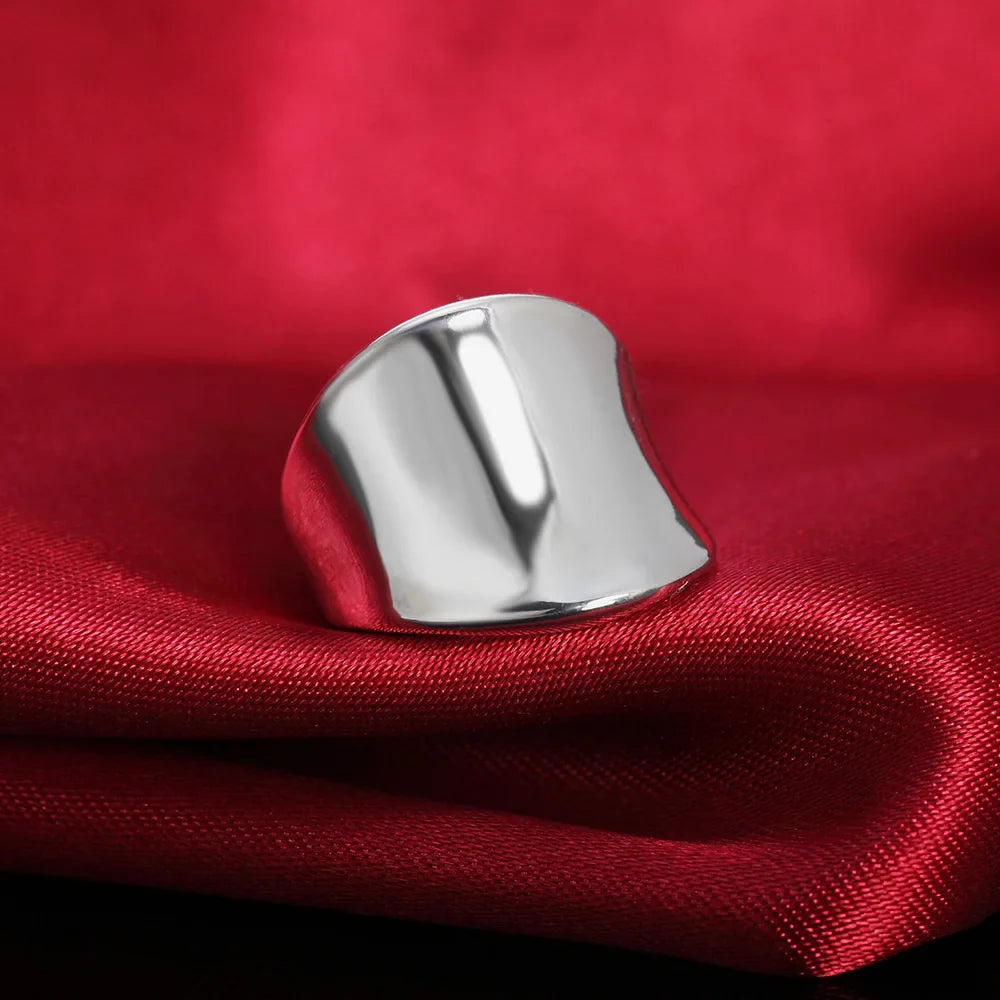 Hot classic charms 925 Sterling Silver wide Rings for men Women Size 7 8 9 10 Fashion party fine Jewelry Christmas gifts Vera Lux