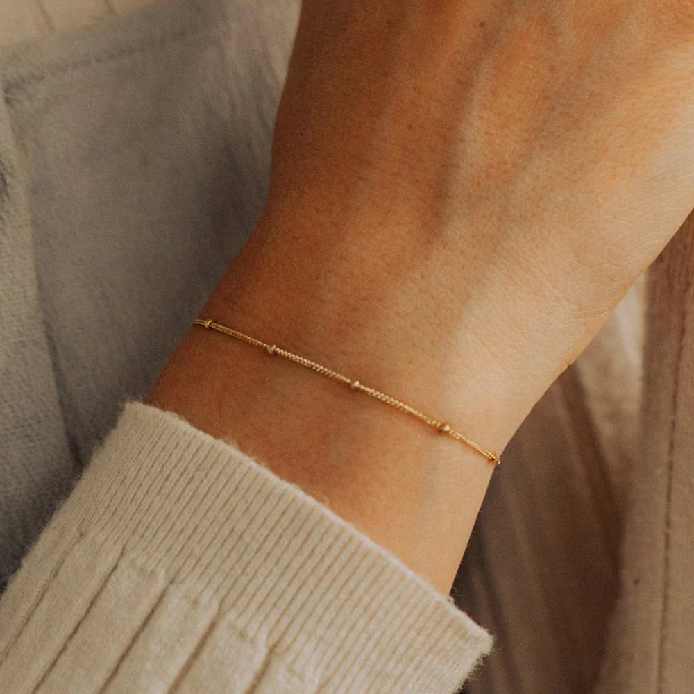 Simple Female Ball Chain Bracelet Jewelry New Layered Thin Beads Chain Bracelet For Women Leg 316L Stainless Steel Chain Vera Lux