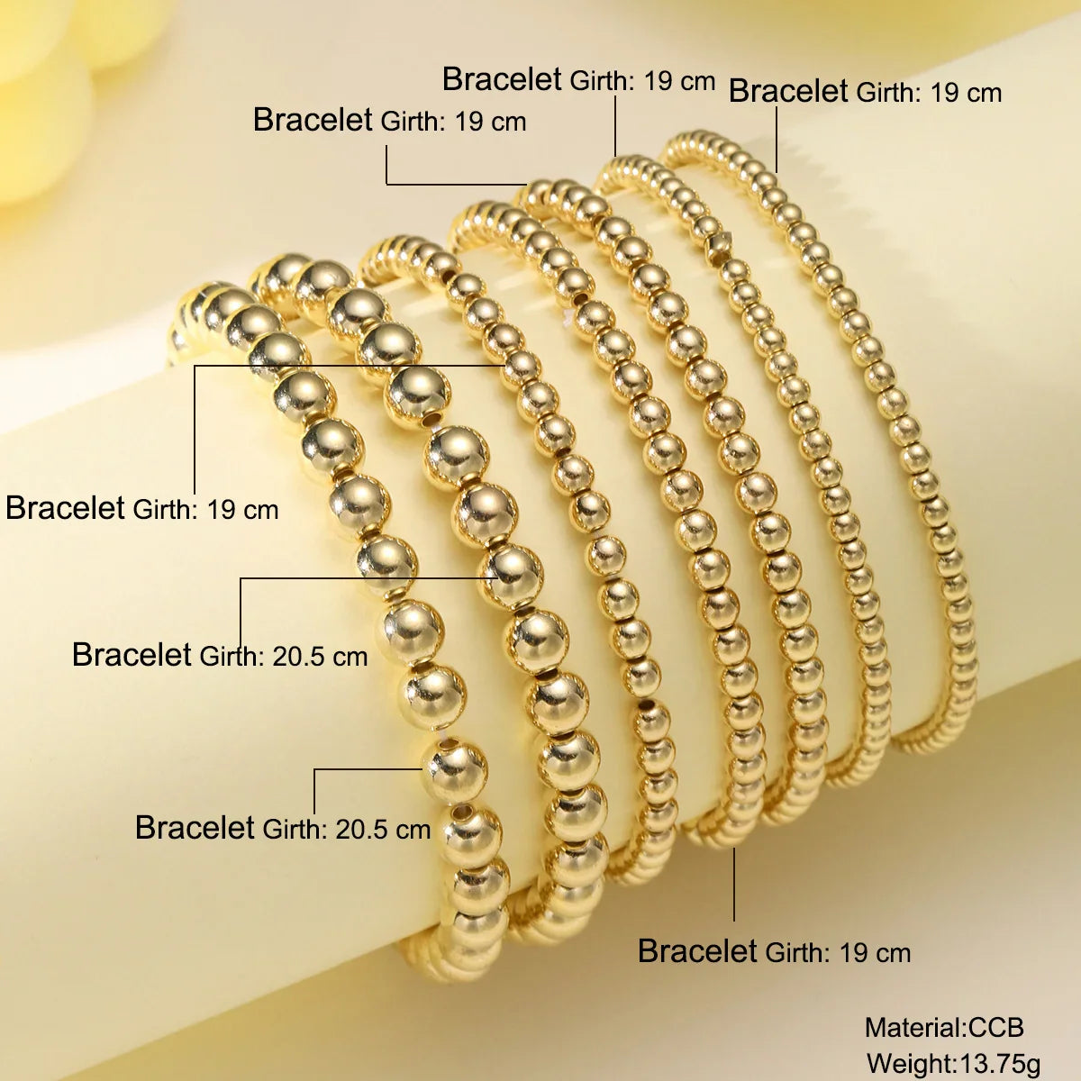7 Pcs/Set Vintage Handmade Gold Color Beads Bracelets Set Stretch Women Trendy Bracelets Fshion Girls Party Boho Jewelry Gifts Vera Lux