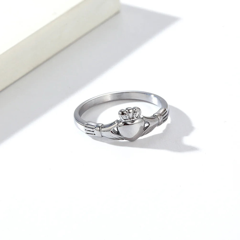 New Claddagh Rings Custom His Her Wedding Band Stainless Steel Initial Irish Love Ring for Friend,Friend,Husband,Wife,Lover Vera Lux
