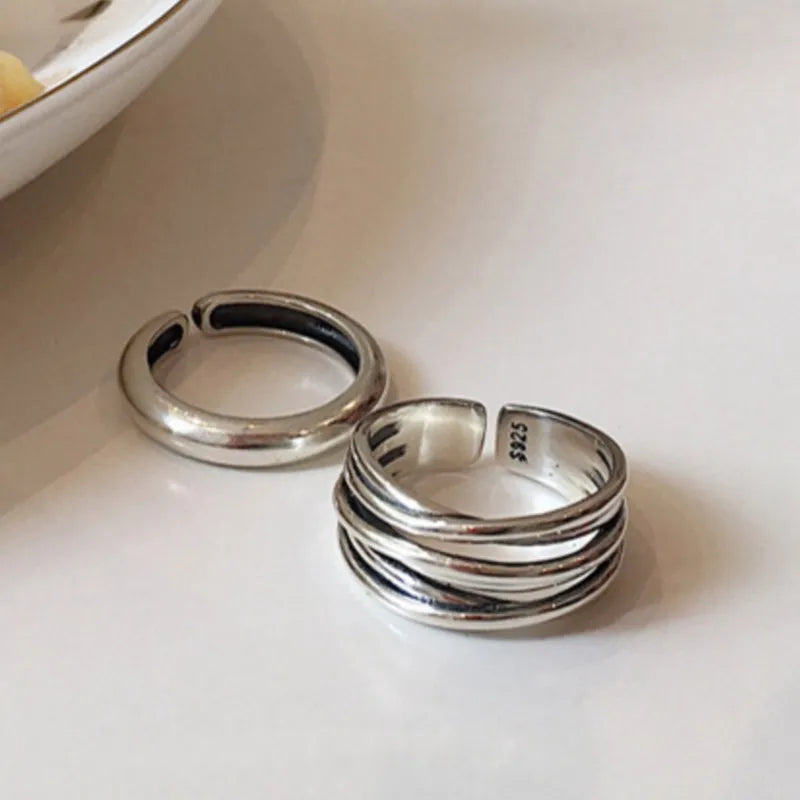 925 Sterling Silver Cross Wound Ring For Women Geometry Simple Vintage Hollow Out Jewelry Party Gift Wholesale Dropshipping Vera Lux