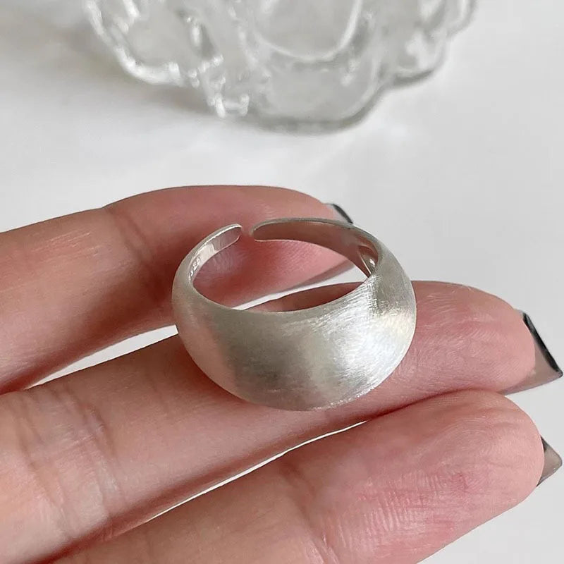 925 Sterling Silver Tellipse Geometry Sanding Simple Rings For Women Couple Engagement Luxury Jewelry Accessories Jewellery Vera Lux