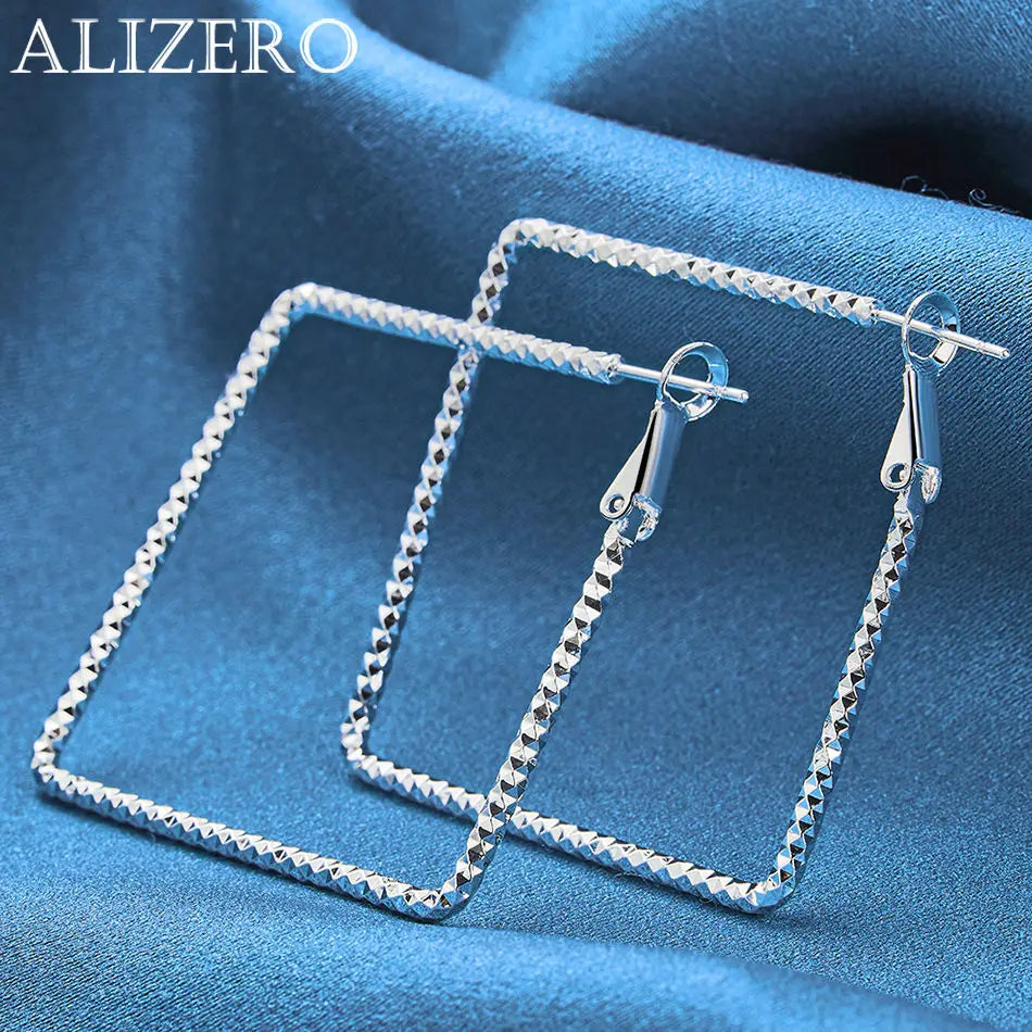 ALIZERO 925 Sterling Silver Earrings Simple Round Circle Hoop Earrings For Woman Fashion Wedding Engagement Charm Jewelry Gifts Vera Lux