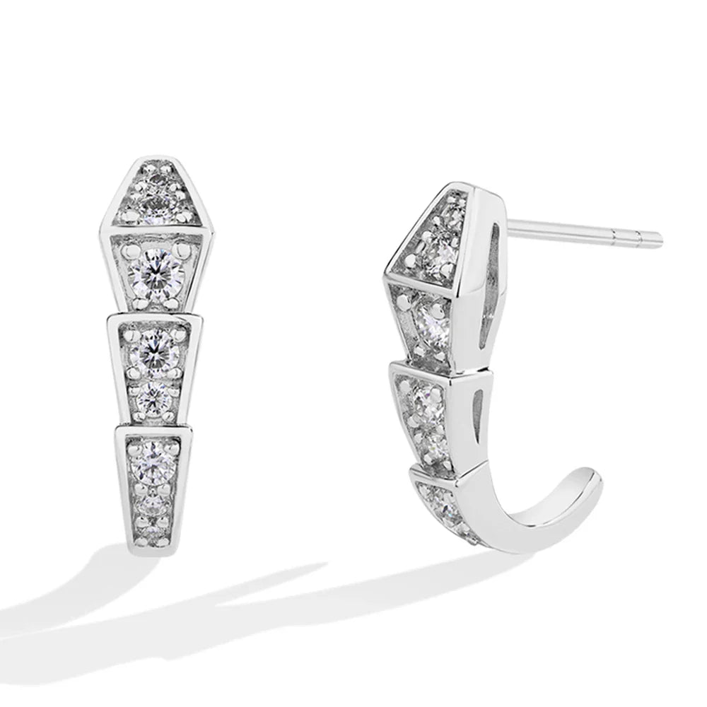 MINTYBOX Snake Moissanite Stud Earrings for Women S925 Sterling Silver Diamond Earring Luxury Engagement Wedding Fine Jewelry Vera Lux