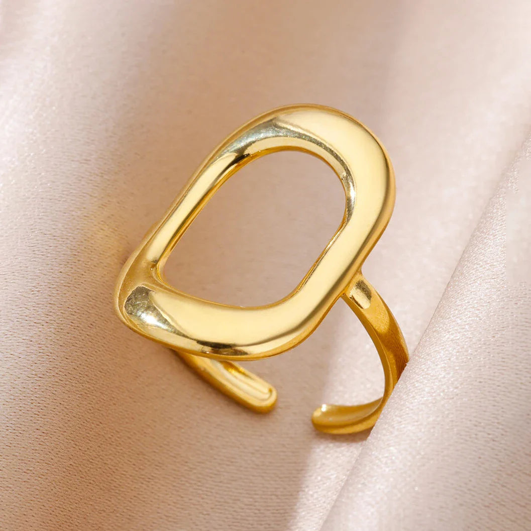 316L Stainless Steel Rings for Women Gold Color Multilayer Geometric Open Ring Vintage Waterproof Wedding Aesthetic Jewelry Gift Vera Lux