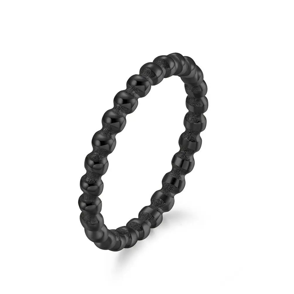 2mm Stainless Steel Stackable Ring Beads Eternity Band for Women Girl Size 5-11 Vera Lux