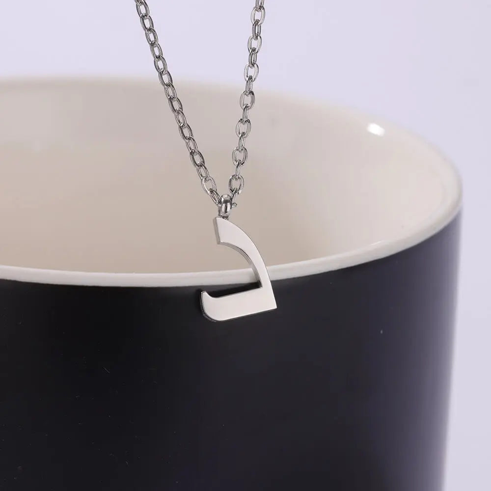 Arabic Letter Name Pendant Necklace For Women Stainless Steel Inital Chain Choker Collar Necklace 2024 Wedding Jewelry bijoux Vera Lux