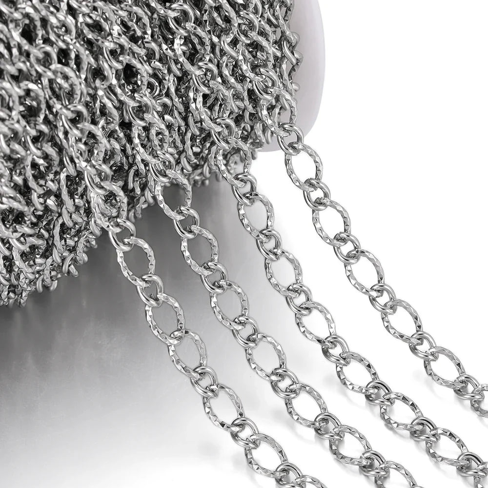 1Meter/Pack 304 Stainless Steel Knot Gold Steel Color Handmade Chains for DIY Necklace Bracelets Jewelry Making Accessories Vera Lux