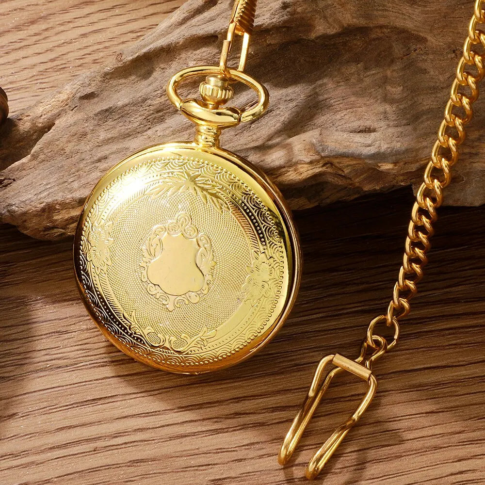 Antique Steampunk Vintage Roman Numerals Quartz Pocket Watch Multicolor Case Necklace Pendant Clock Chain Mens Women Vera Lux