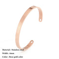 SUNIBI 4mm 6mm Stainless Steel Cuff Gold Color Bracelet Bangle for Women Jewelry Gifts Wholesale Dropshipping Vera Lux