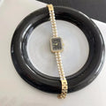 Luxury Women Bracelet Watch Fashion Small Square Dial Ladies Vintage Shell Pearls Chain Quartz Wristwatch Female Clock Wholesale Vera Lux