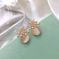 Flower Rhinestones Opal Stud Earrings for Women Small Exquisite Sweet Versatile Advanced Earring Charms Jewelry Gifts Wholesale Vera Lux