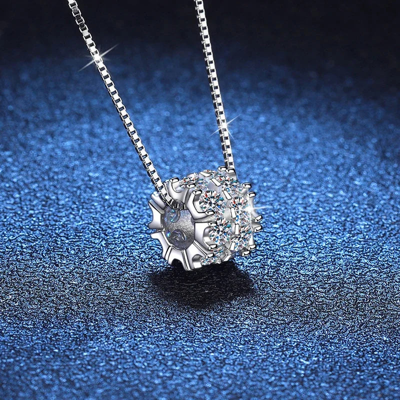 NeeTim Full Moissanite Diamond Necklace For Woman Pendant 925 Sterling Silver Necklace For Women Chain Party Bridal Fine Jewelry Vera Lux