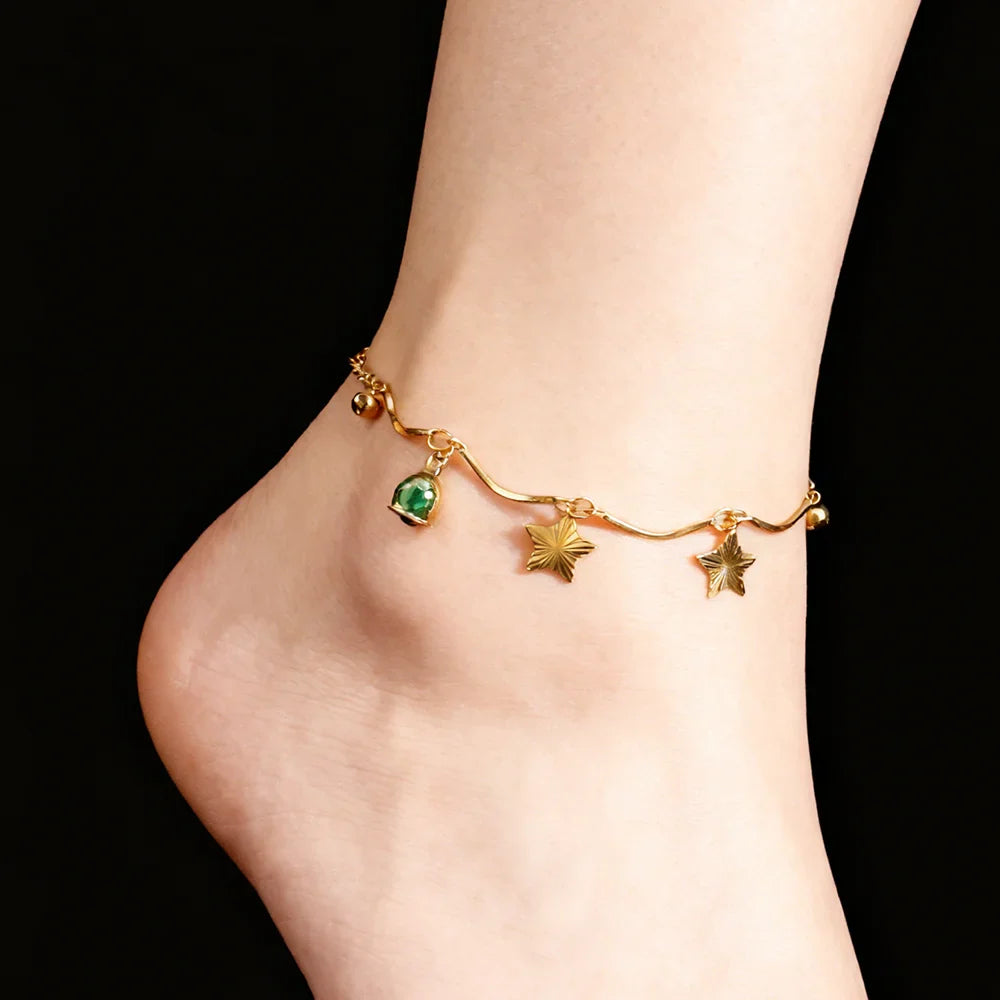 Female Five-pointed star Anklets Bracelet Bohemian Style Ankle Chain Elegant Foot Jewelry for Women Leg Chain Accessorie Vera Lux