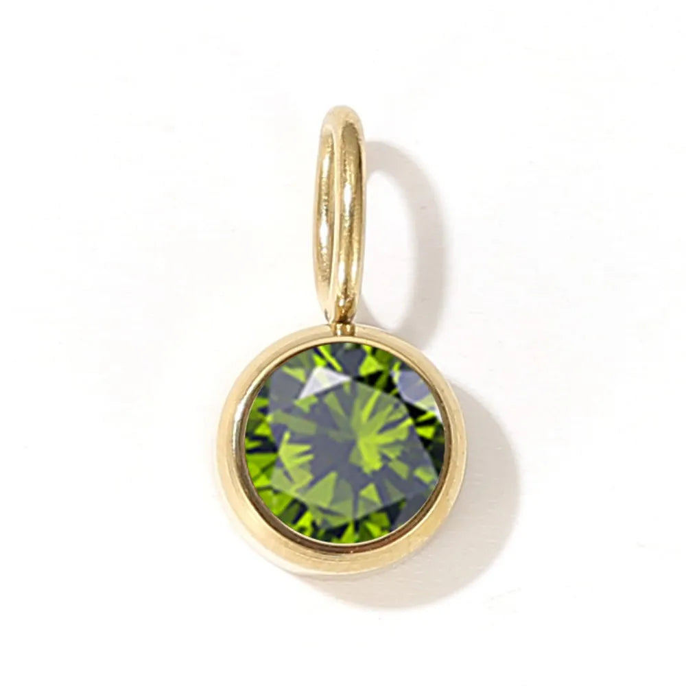 12 Color Birthstone Pendant Month Zirconia for Necklace Color Stone DIY Charms Accessories Birthday Gift Jewelry Vera Lux