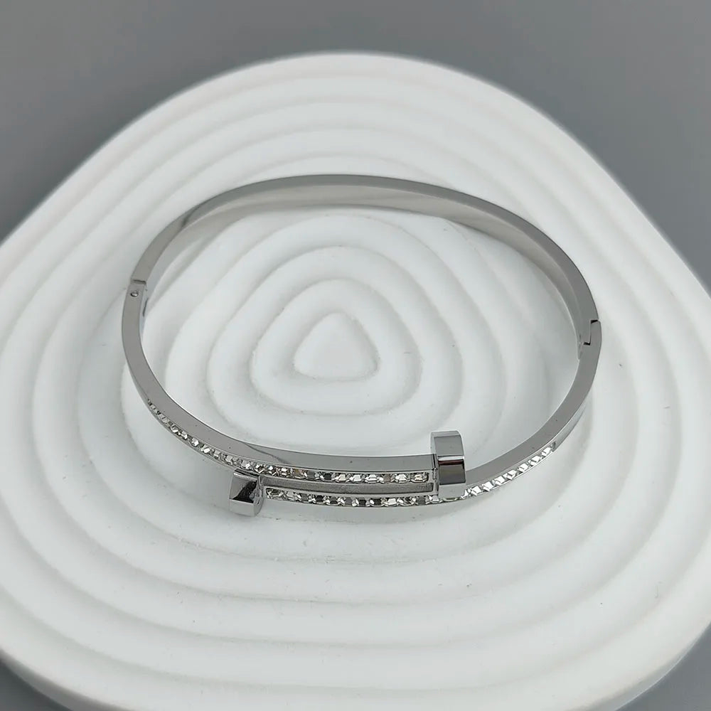 New nail zircon stainless steel gold-plated bracelet 18K, high quality waterproof couple bracelet, wife gift Vera Lux