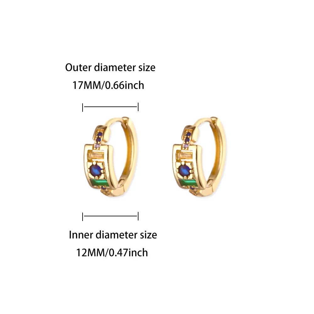 Round Shiny Zirconia Earrings for Women Stainless Steel Gold Color Piercing Earrings 2025 New Fashion Jewelry Mother's Day Gift Vera Lux