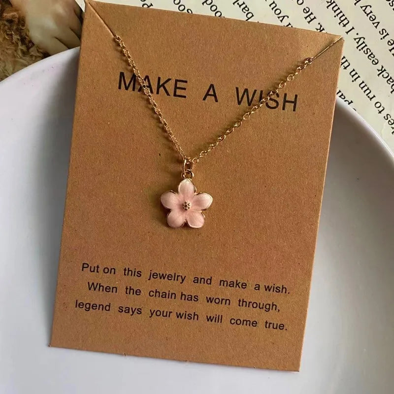 Korean Fashion Choker Necklace for Women Girl Colorful Flower Design Pendant Necklace Cute Romantic Neck Jewelry Wholesale Vera Lux