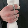 Double Ring Integrated Chain Opening Adjustable Titanium Steel Does Not Fade Bungee Hop Hip Hop Masculinity Retro Super Cool Vera Lux