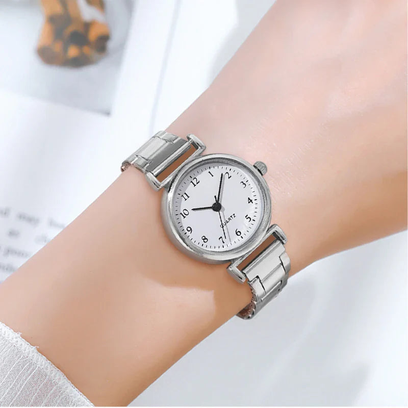 Fashion Women Watches Small Arabic Dial Steel Band Ladies Quartz Watch Vera Lux