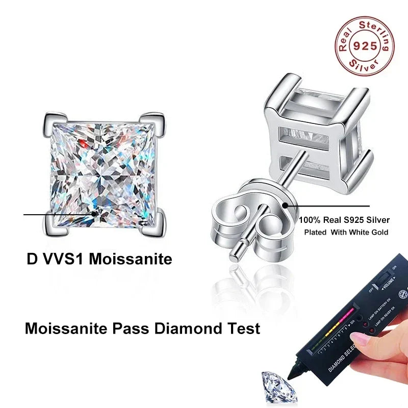 NeeTim 1ct D Color Moissanite Stud Earrings For Women Luxury Jewelry Original 925 Sterling Diamond Wedding Party Earring Gift Vera Lux