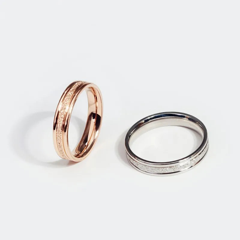 4mm Stainless Steel Matte Ring Wedding Band for Women Girl Size 4-10 Vera Lux