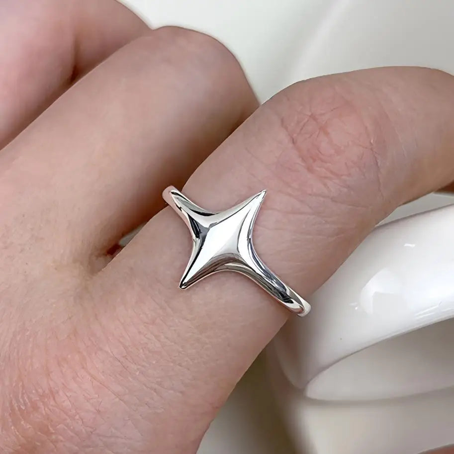 925 Sterling Silver Chain Knot Ring For Women Wrap Wide Band Rock Geometry Punk Jewelry Gift Wholesale Dropshipping Vera Lux