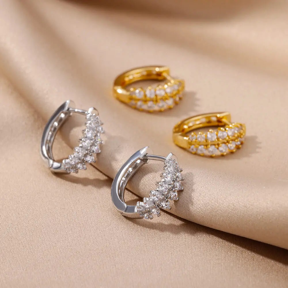 Zircon Pendientes Earring For Women Stainless Steel Hoop Piercing Earring Trending 2024 New Jewerly aretes de mujer bijoux femme Vera Lux