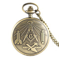 Bronze Masonic Vintage Necklace Pendant Quartz Clamshell Arabic Digital Pocket Watch The Best Gift Vera Lux
