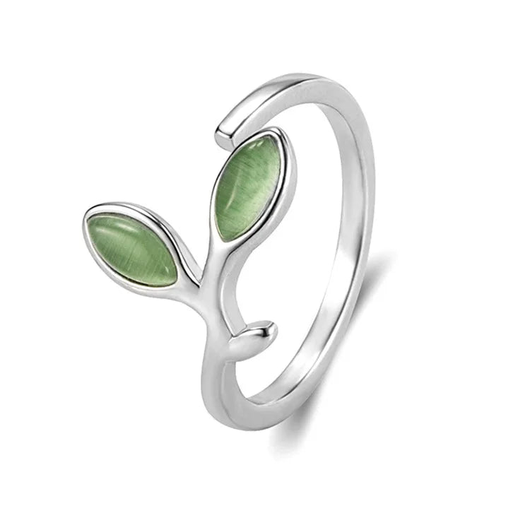 925 Sterling Silver Foliage Adjustable Rings For Women Girls Wedding Luxury Quality Jewelry Accessories Wholesale Jewellery Vera Lux