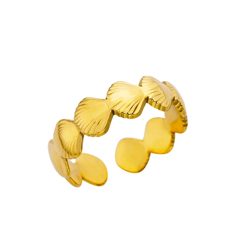 316L Stainless Steel Starfish Shell Rings for Women Gold Color Open Finger Ring Femme Trendy Summer Vacation Ocean Jewelry Gift Vera Lux