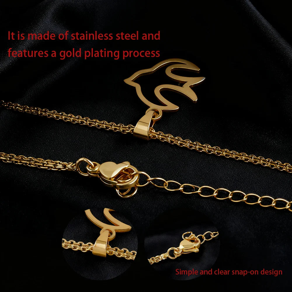 luxury stainless gold letter necklace for women high quality stainless steel Minimalist letters for necklace Daily wear Gift Vera Lux