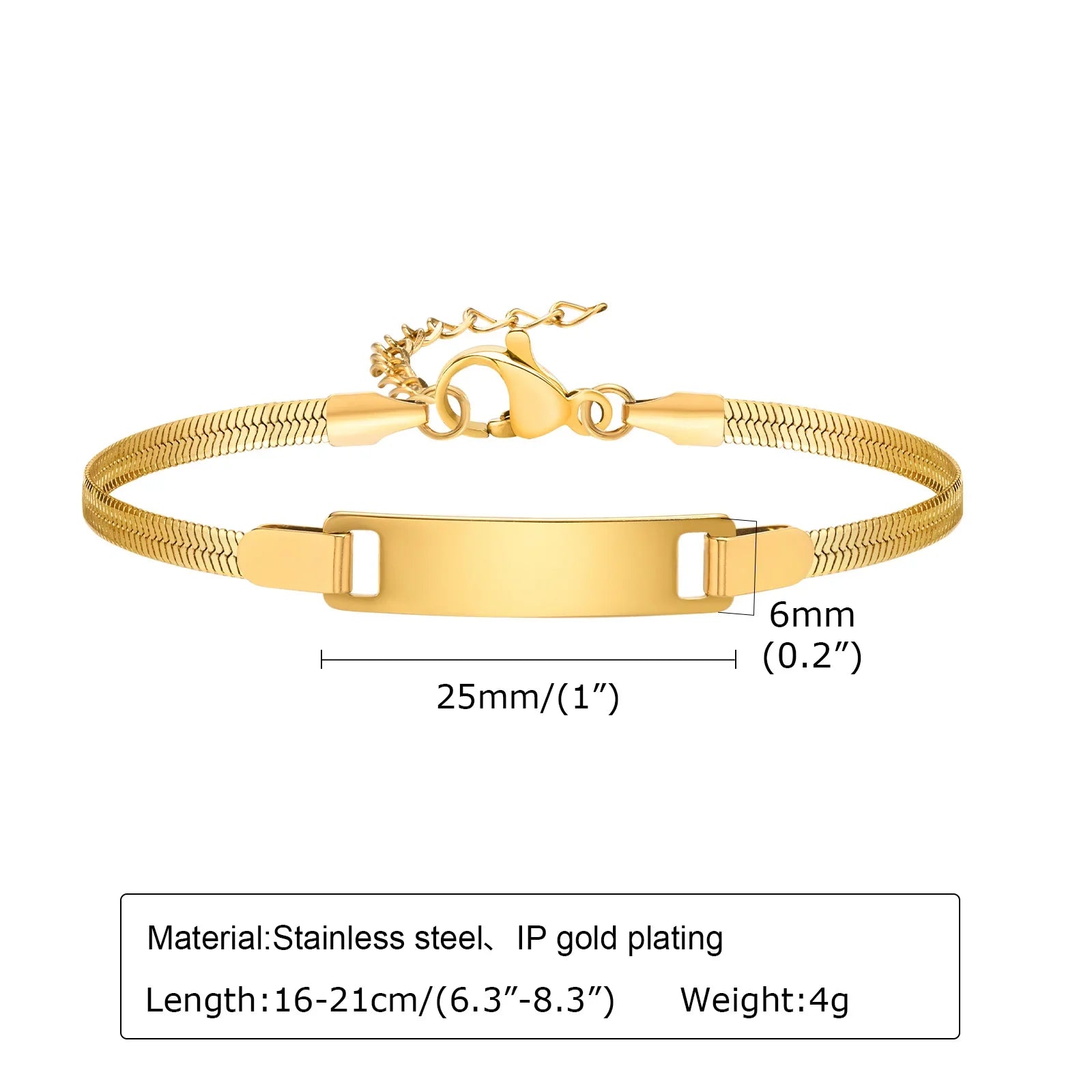 Personalized  Bracelet for Little Boy Girl,Stainless Steel Engraved Name Date  Son Daughter Mom Baptism Gift Vera Lux