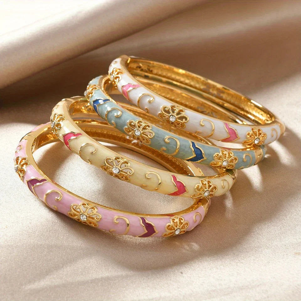 1pcs Chinese Retro Style Bracelet Enamel Blue And White Porcelain Element Women's Bracelet Exquisite Elegant Ladies' jewelry Vera Lux