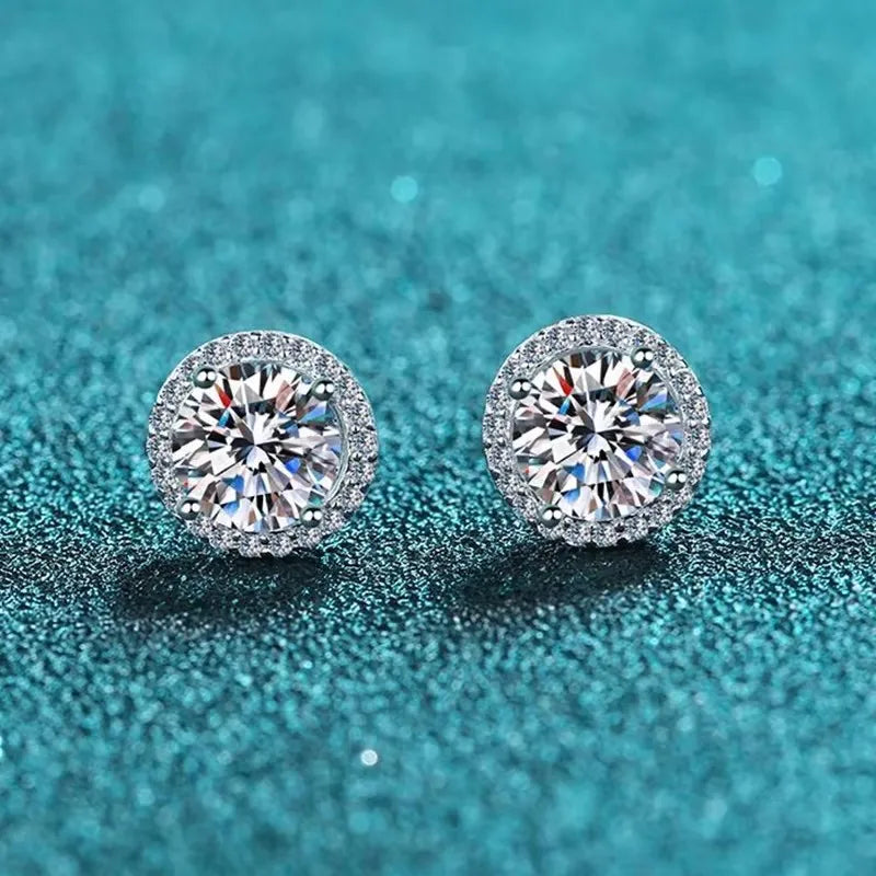 NeeTim Moissanite Stud Earrings for Women S925 Sterling Silver White Gold Plated Diamond Earring Ear Studs Wedding Fine Jewelry Vera Lux