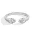 MINTYBOX Pear Shape Lab Grown Diamond Ring 0.5CT S925 Silver Moissanite Rings For Women 18k White Gold Plated Wedding Jewelry Vera Lux