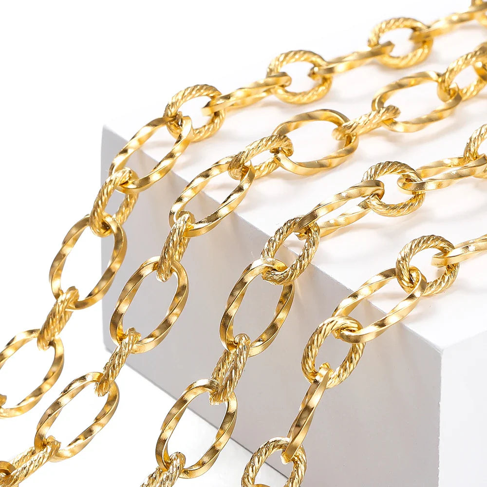 1Meter Stainless Steel Brass Metal Thick Cable Chain For Jewelry Making Handmade DIY Bracelet Necklace Components Vera Lux