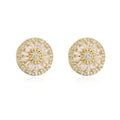 NEWBUY Luxury AAA Cubic Zirconia Pave Setting Copper Jewelry Gold Color Round Stud Earrings For Women Girl Vera Lux