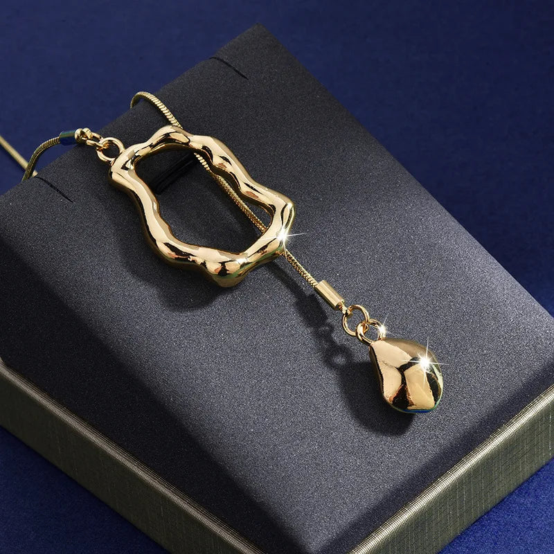 Yupsk Stainless Steel Irregular Y-shaped Long Necklace for Women Charm Party Accessories High-quality Fashion Pendant Gifts Vera Lux