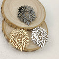 Creative punk style hollow crown lion stainless steel gold-plated 18K brooch, black suit accessories, wedding matching set Vera Lux