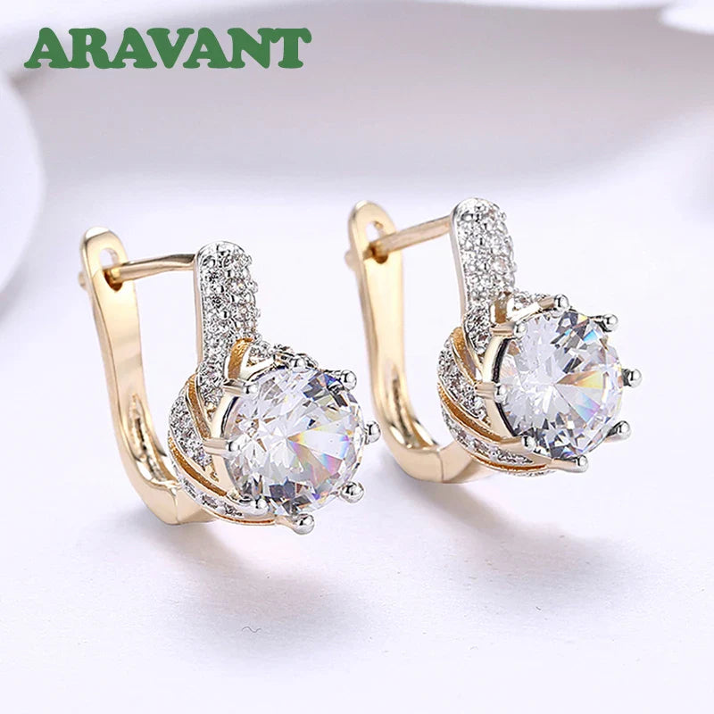 Aravant 925 Silver 18K Gold Drop Earrings For Women Fashion Party Jewelry Gifts Vera Lux