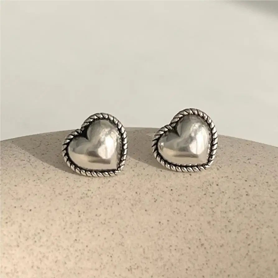 925 Sterling Silver Heart Small Stud Earrings For Women Wedding Luxury Jewelry Accessories Wholesale 2024 Trend Jewellery Vera Lux